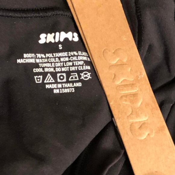 NWT SKIMS Fits Everybody Bodycon Maxi Dress Crewneck Long Sleeve Onyx Black S - Picture 6 of 6